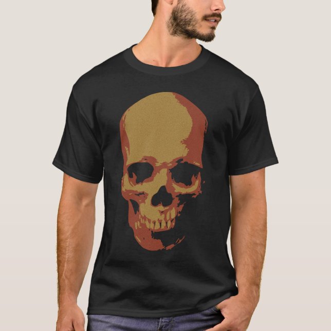 Fiery Skull: Dark Gothic Art T-Shirt (Front)