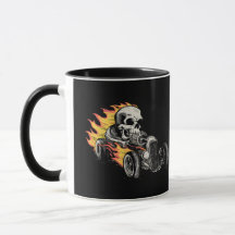 Fiery Skull Hotrod Art 