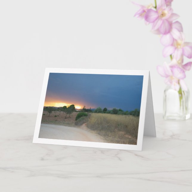 Fiery Sky Landscape Card (Orchid)