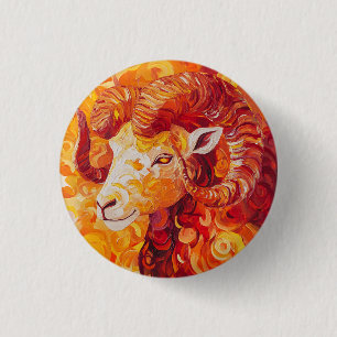 Fiery Solar Capricorn Spirit 3 Cm Round Badge