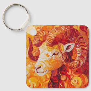 Fiery Solar Capricorn Spirit Key Ring