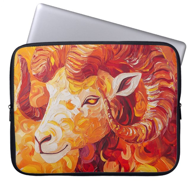 Fiery Solar Capricorn Spirit Laptop Sleeve (Front)