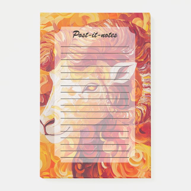 Fiery Solar Capricorn Spirit Post-it Notes (Front)