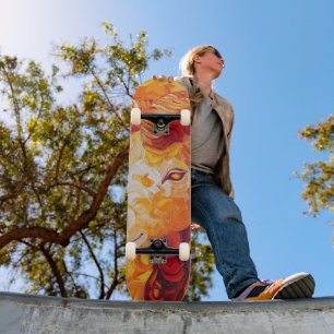 Fiery Solar Capricorn Spirit Skateboard