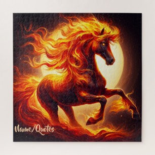 Fiery Spirit Horse Under the Moonlight Jigsaw Puzzle