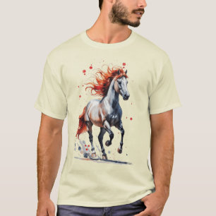 Fiery Spirit - Majestic Horse Watercolor T-Shirt