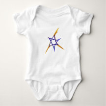 Fiery Star of David Baby Bodysuit