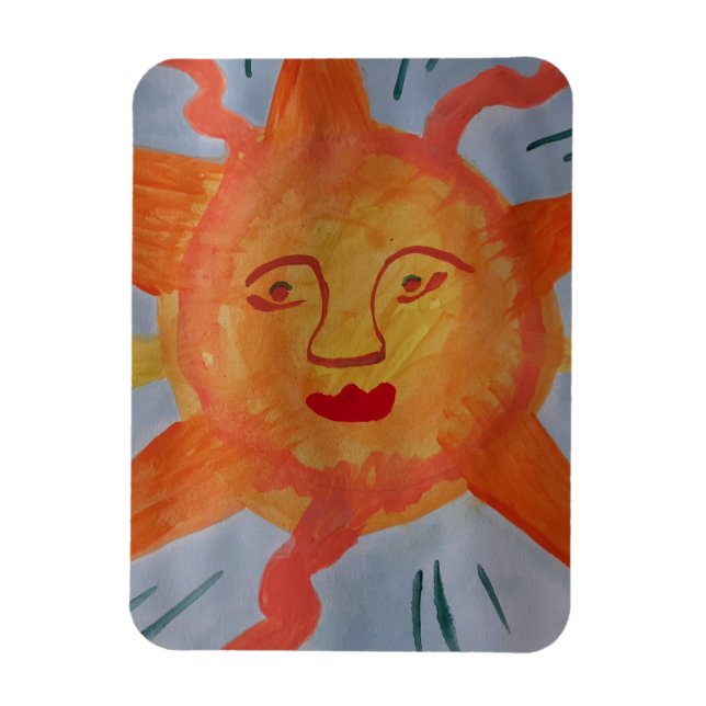 Fiery Sun Flexible Photo Magnet (Vertical)