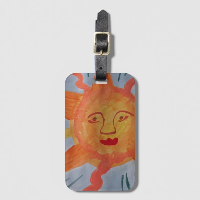 Fiery Sun Luggage Tag (Front Vertical)