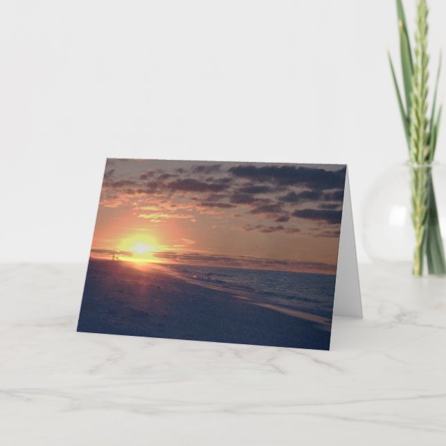 'Fiery Sunrise' Blank Greeting Card (Front)