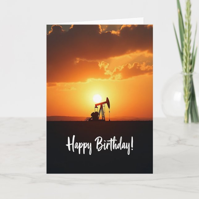 Fiery Sunset Birthday Card (Front)