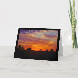 Fiery Sunset Landscape Card