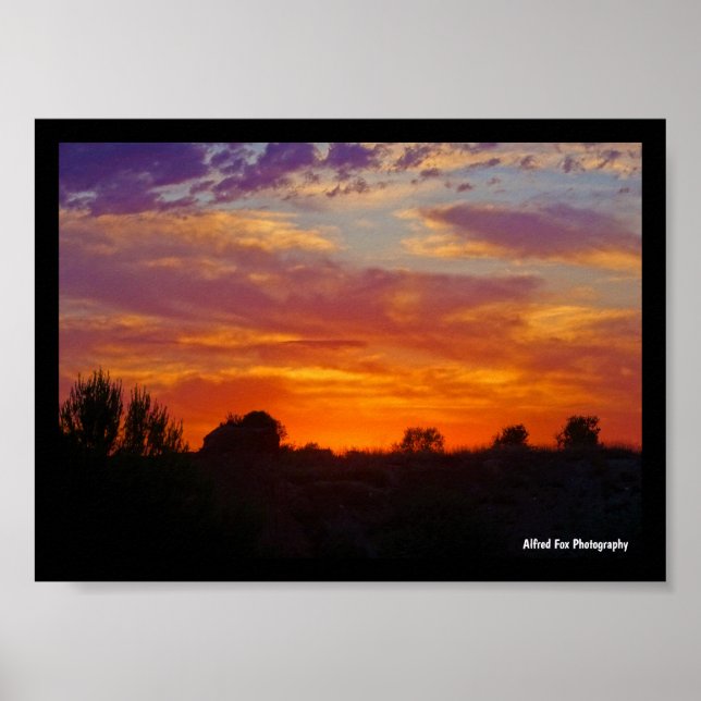 Fiery Sunset Landscape Poster (Front)