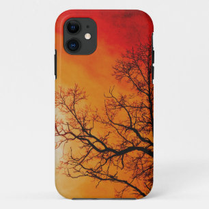 Fiery Sunset & Tree Nature Art iPhone 11 Case