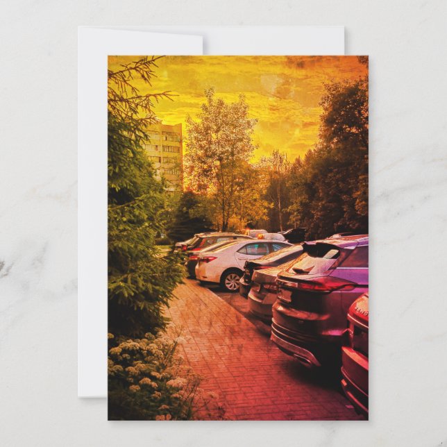 Fiery Sunset Urban Invitation – Customisable (Front)