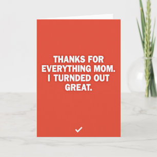 Fiery Thanks Mom Message Card