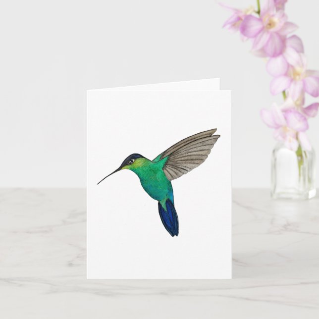 Fiery-throated Hummingbird Card (Orchid)