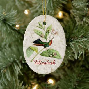 Fiery Throated Hummingbird Ornament