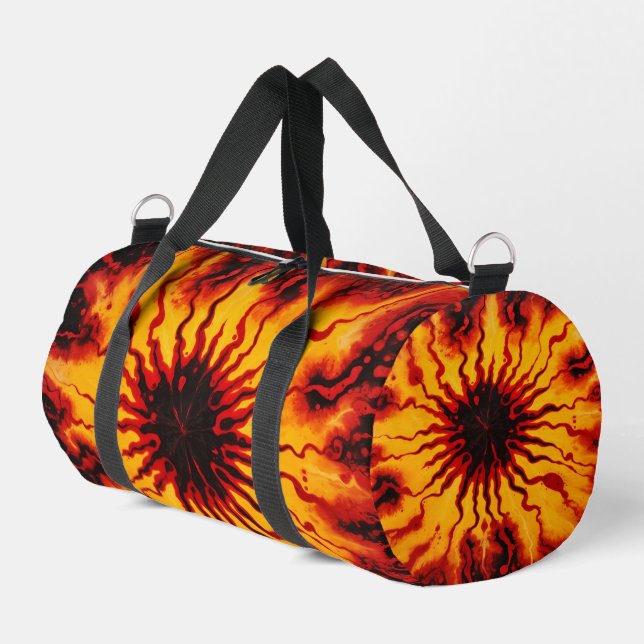 Fiery Tie Dye Burst Weekender Kit Duffle Bag (Left Corner)