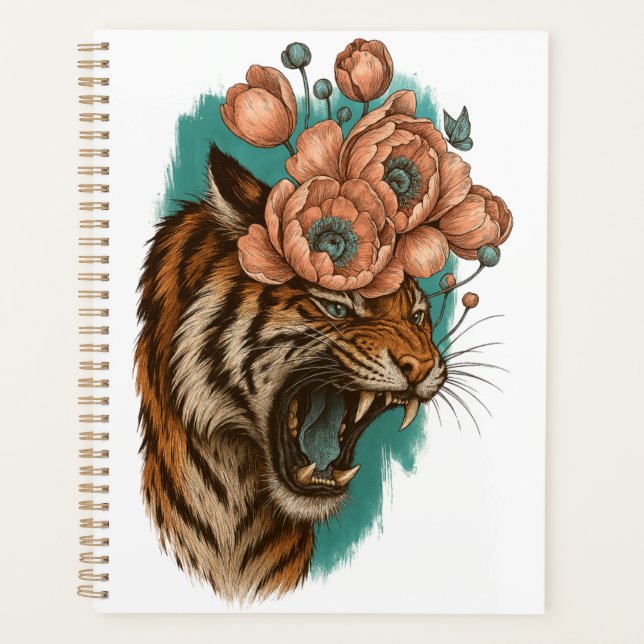 Fiery Tiger Bloom Planner (Front)