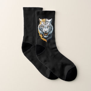 Fiery tiger design socks