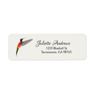 Fiery Topaz Hummingbird Return Address Label