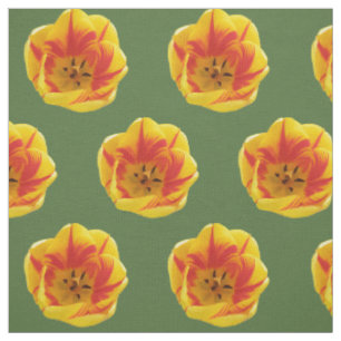 Fiery Tulip Floral Patterned Fabric
