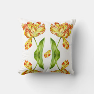 Fiery Tulip on a Throw Pillow (II)