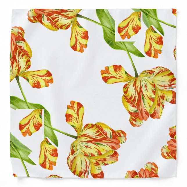 Fiery Tulips on a Bandanna (Front)