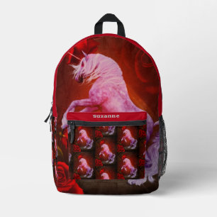 Fiery Unicorn Horse Personalised Printed Backpack