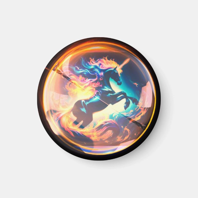 Fiery Unicorn Magnet (Front)