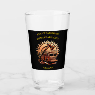 Fiery Valour Intricate Heroic Design Of Fire Truck Glass