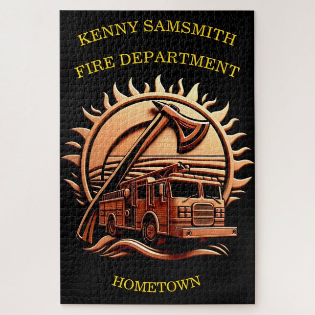 Fiery Valour Intricate Heroic Design Of Fire Truck Jigsaw Puzzle (Vertical)