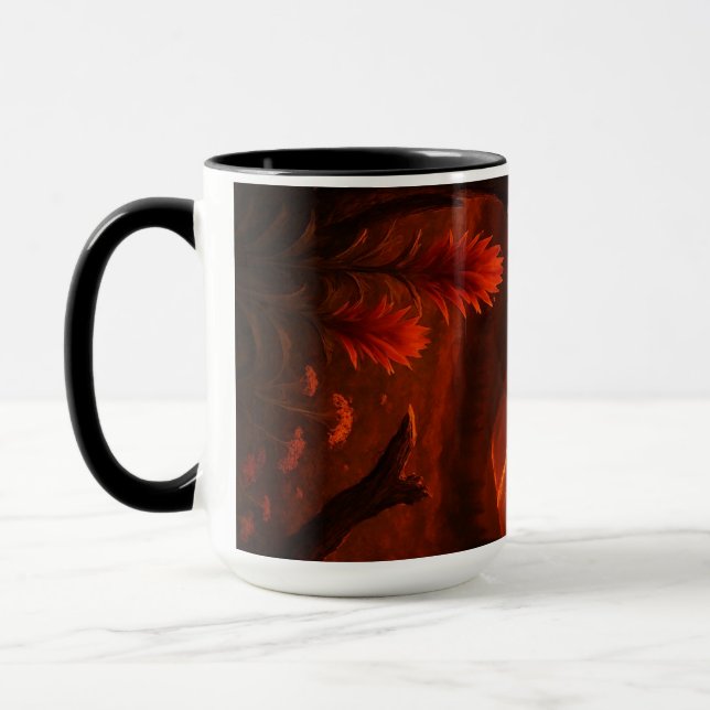 Fiery Volcano Mug – Bold Coffee Cup for Nature. (Left)