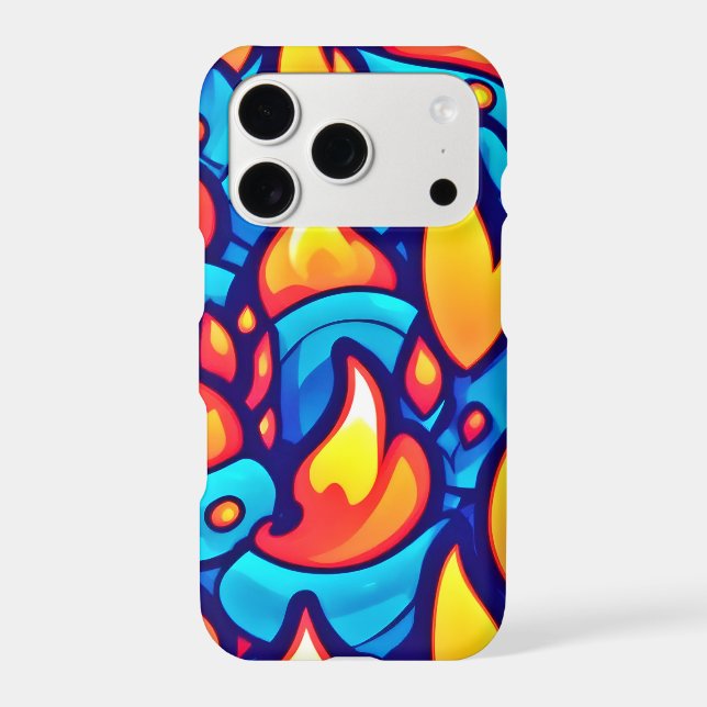 Fiery Waves Abstract Art (Back)
