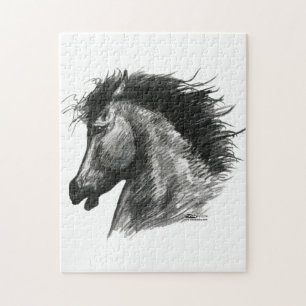 Fiery Wild Horse Jigsaw Puzzle