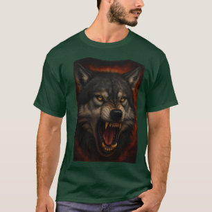 fiery wolf: symbol of strength and ferocity T-Shirt