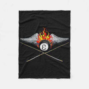 Fiery World Of 8-ball Billiards Fleece Blanket