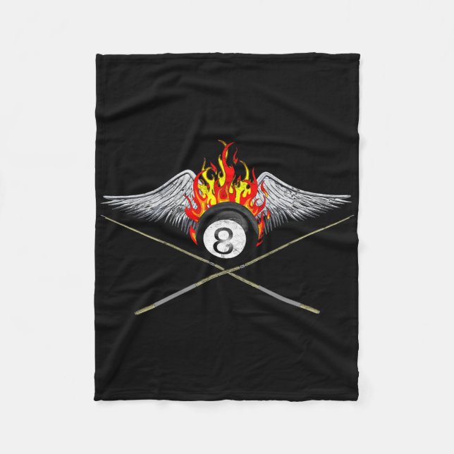 Fiery World Of 8-ball Billiards  Fleece Blanket (Front)