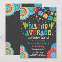 Fiesta 1st Birthday Invitation Nacho Average Party