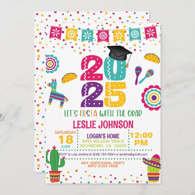 Fiesta 2025 Graduation Invitation (Front/Back)