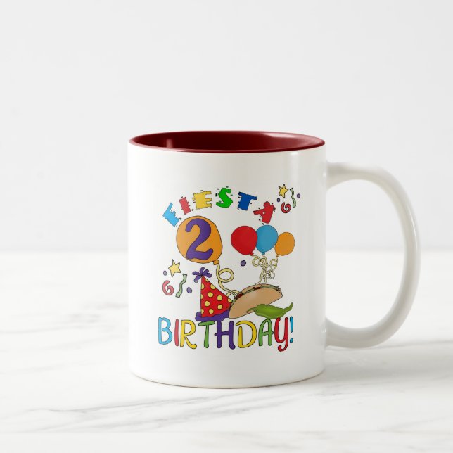 Fiesta 2nd Birthday T shirts and Gifts Two-Tone Coffee Mug (Right)
