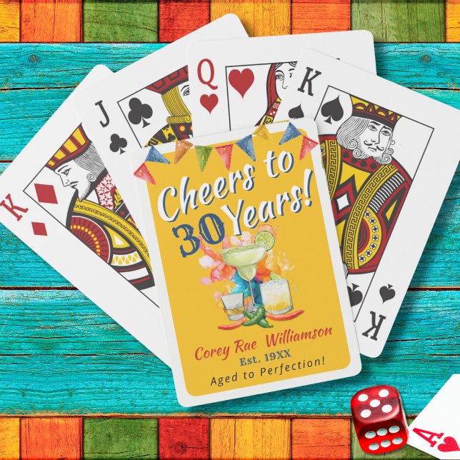 Fiesta 30th Birthday Custom Party Favour Playing Cards (Creator Uploaded)