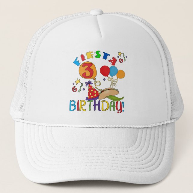 Fiesta 3rd Birthday T-shirts and Gifts Trucker Hat (Front)