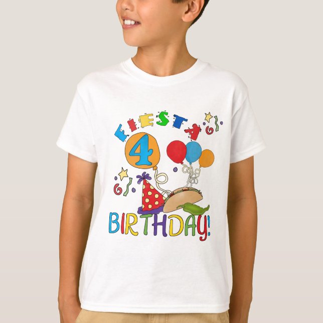 Fiesta 4th Birthday T-shirts and Gifts (Front)