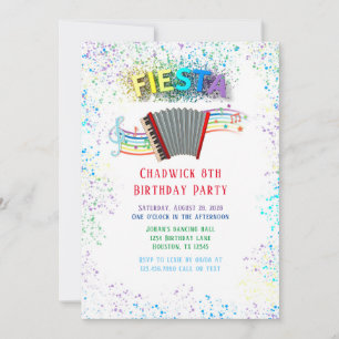 Fiesta Accordion Dancing Birthday Party Invitation