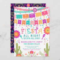 Fiesta All Night Bachelorette Party Invitation