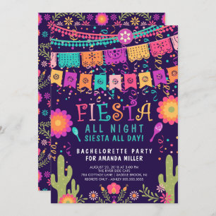 Fiesta All Night Bachelorette Party Invitation