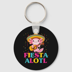 Fiesta Alotl Cinco De Mayo Axolotl With Sombrero A Key Ring