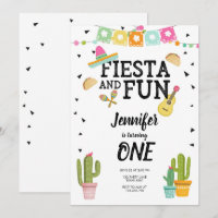 Fiesta and Fun Cactus Mexican Girl First Birthday
